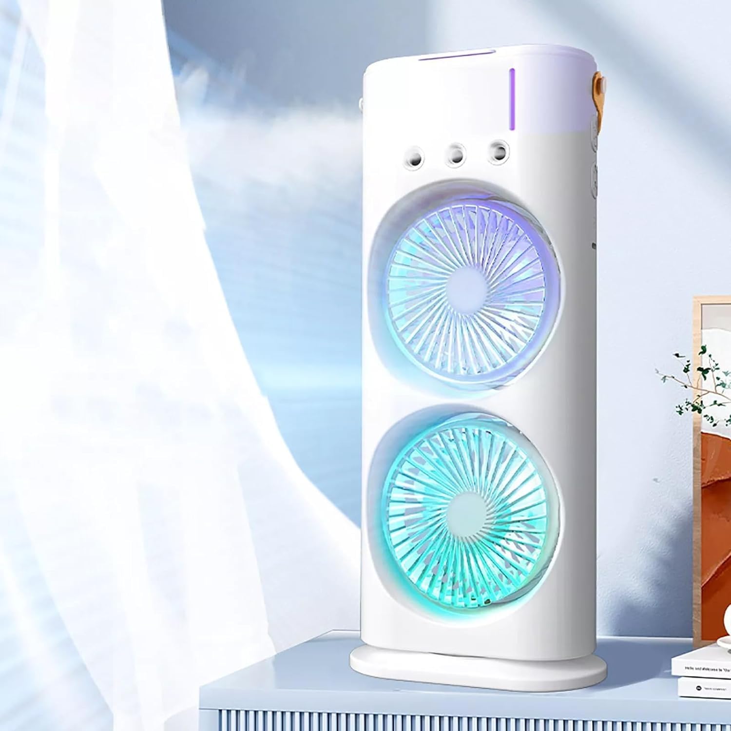 K D Three Hole Double Head Spray Cooling Fan, Portable Mini Air Cooler With Mist Humidifier, Mini Desktop Table Cooling Fan For Home & Office (Pack Of 1) (B0D8BSTFNK) Amazon Price History, Amazon Price Tracker
