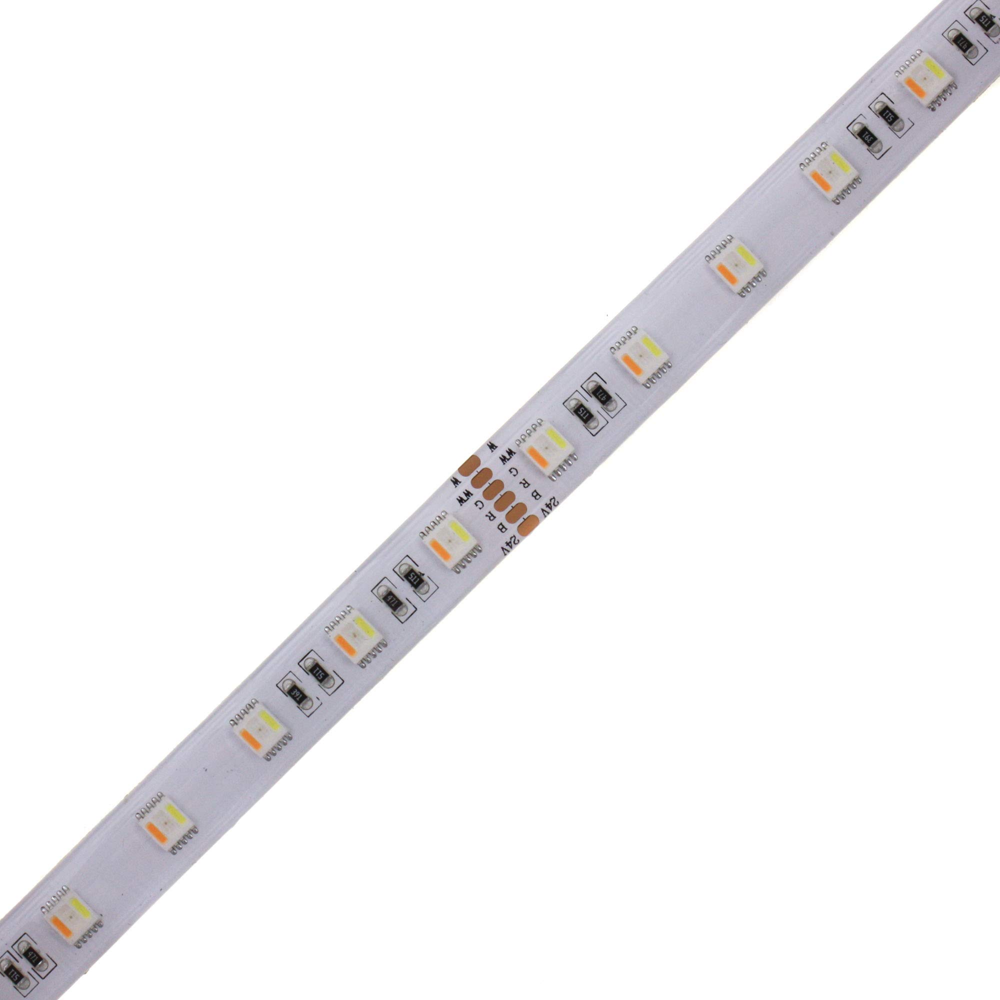 SeKi Striscia LED RGBW + CCT 5 in 1, 24 V, 500 cm, 60 LED/m (300 pezzi), IP65 – RGB + bianco (regolabile da caldo a bianco freddo)