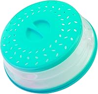 Vista 25 de Cubierta plegable para salpicaduras de microondas, 10.5 pulgadas, apta para lavavajillas, cubierta para plato de microondas con ventilación de Gris