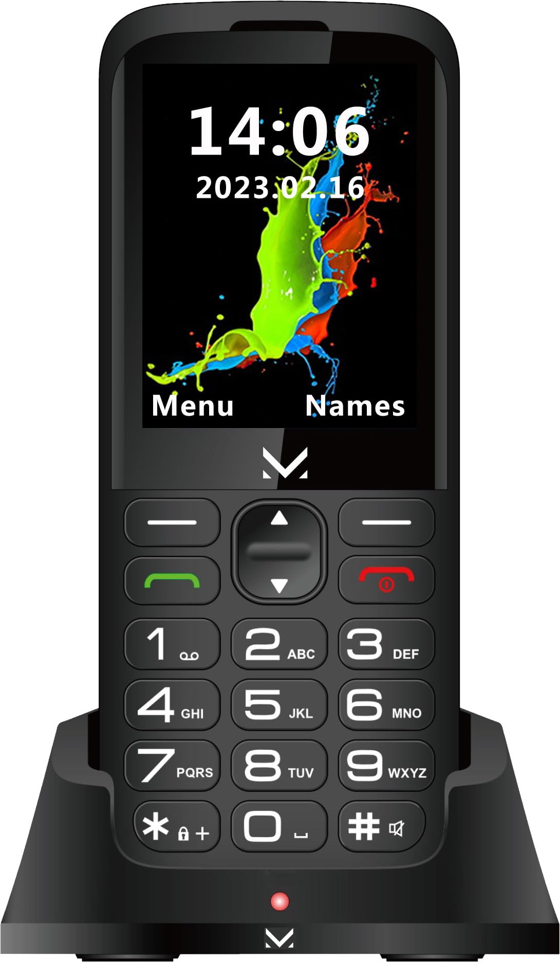 MAJESTIC SILENO 29 – Senior phone DUAL SIM, display 2,8” a colori, Wireless audio, fotocamera, torcia LED, tasto SOS, Base di ricarica, Nero