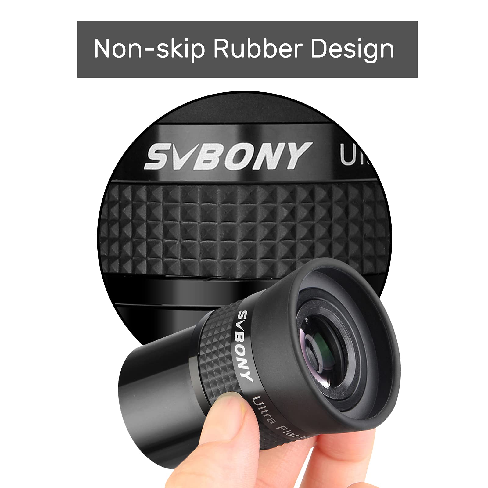 Svbony SV190 Oculaire 1,25 Pouces, 10mm Oculaire de Champ Ultra Plat Lentille de Télescope Entièrement Multi Couche pour l'Observation Planétaire