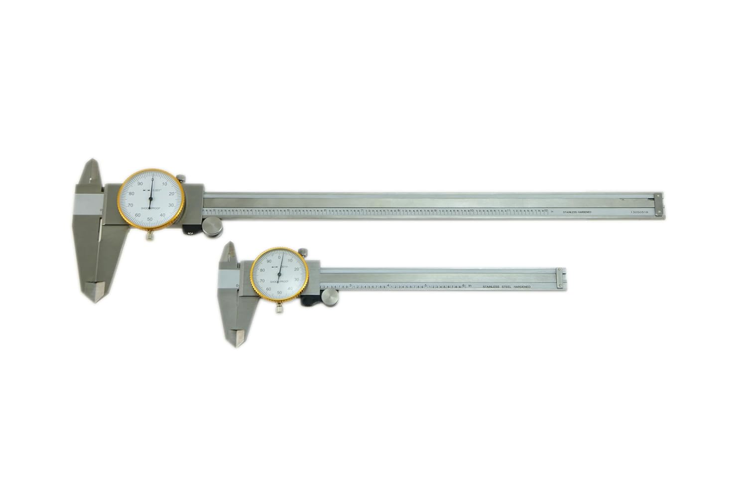 Shars 6" & 12" Dial Caliper Combo .001" Double Shock Proof Stainless 303-1310N New L)