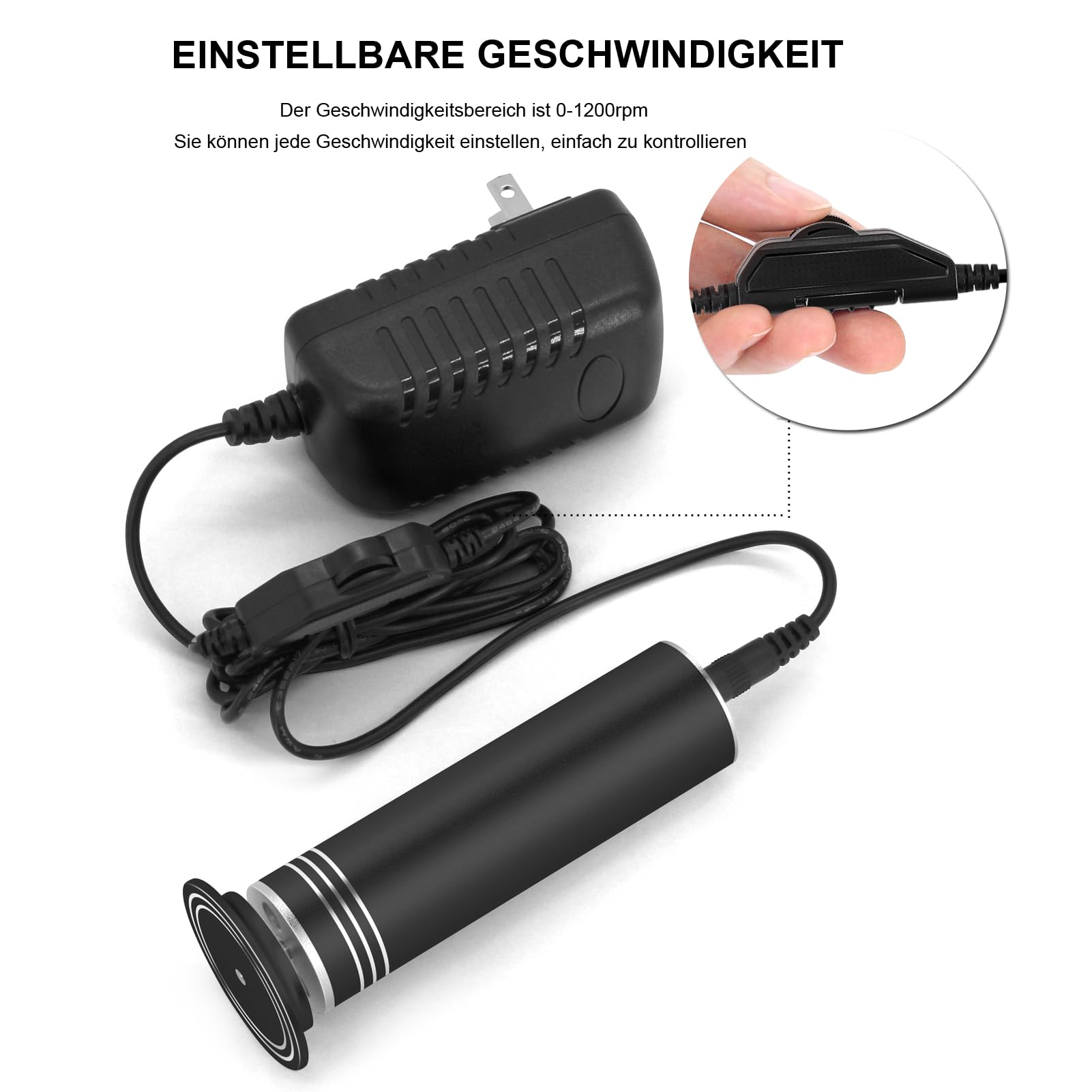 Elektrische Hornhautentferner Einstellbare Geschwindigkeit Professionelles Pediküre Fußfeile mit Austauschbaren Fußfeilen für Tote Harte Rissige Haut, mit 60 Stück Ersatz Schleifkissen (Schwarz)