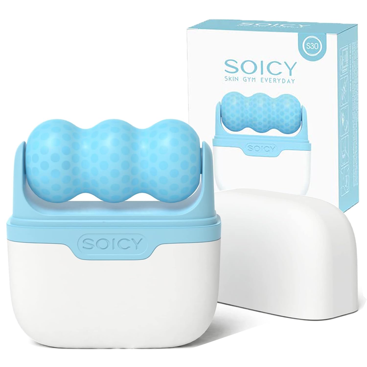 OPENDGOIce Roller for Face Eyes Body,Cold Facial Ice Roller Massager for Eye Puffiness, Migraine, Pain Relief, Minor Injury, Facial Skin Care Products,2 in 1 Ice Face Roller Cold Therapy Tools