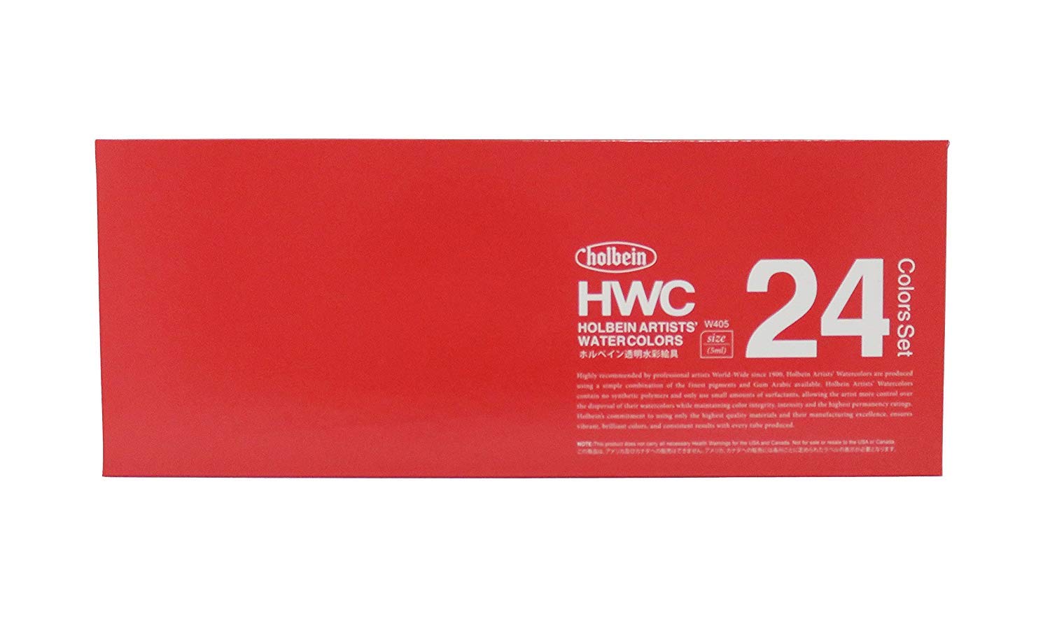 Holbein : W405 Lot de 24 peintures aquarelles 5 ml