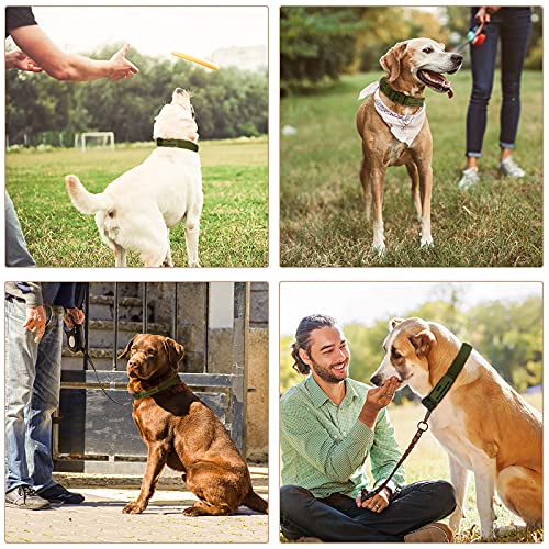 Vicyuns Dog Collar With Handle-Tactical Collar For Small Medium Large Breeds-Rottweiler Reflective Collar With Two Patches (Ranger Green, L) #TOP6