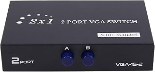 ALDOUS 1920X1440 Vga 2-In-1-Out 2 Port Sharing Switcher Splitter Box For Computer Keyboard Mouse Adapter