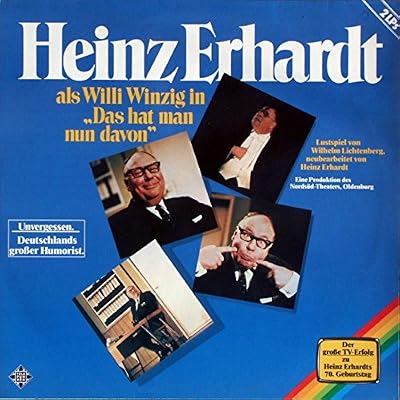 ERHARDT, HEINZ / als Willi Winzig in "Das hat man nun davon" / 1979/ Klapp-Bildh&uuml;lle / TELEFUNKEN # 6.28 480-1 und -2 / Deutsche Pressung / 12" Vinyl Doppel-Langspiel Schallplatte / Der gro&szlig;e TV-Erfolg zu Heinz Erhardts 70. Geburtstag / Lustspiel von Wilhelm Lichtenberg, neubearbeitet von Heinz Erhardt / Eine Produktion des Nords&uuml;d-Theaters, Oldenburg