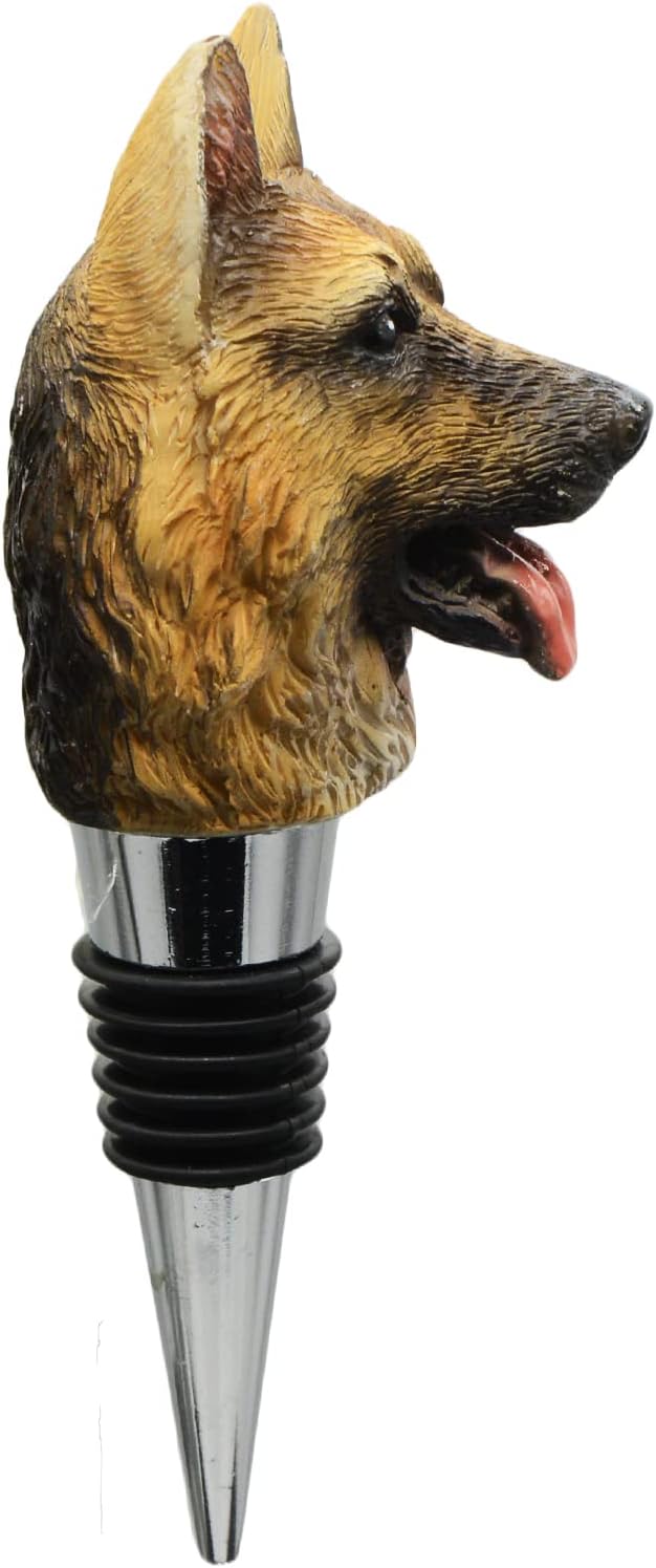 Wine Bottle Stopper German Shepherd Dog Decorative Beverage Wine Cork for Dog Lover Housewarming Gift,Christmas,Thanksgiving,Grey image 4