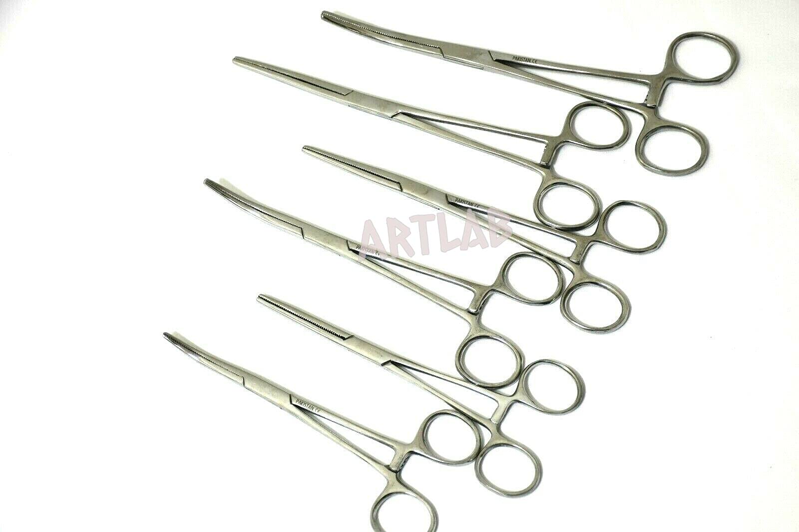 6 Inch Curved &amp; Straight Locking Forceps In Stainless Steel 6