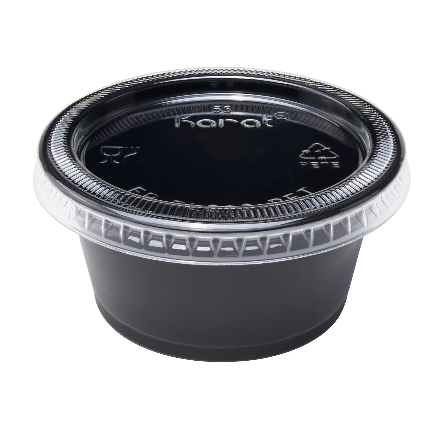Karat FP-PL200-PET Lids for 1 oz Squat-2 oz PET Portion Cup (Case of 2500)