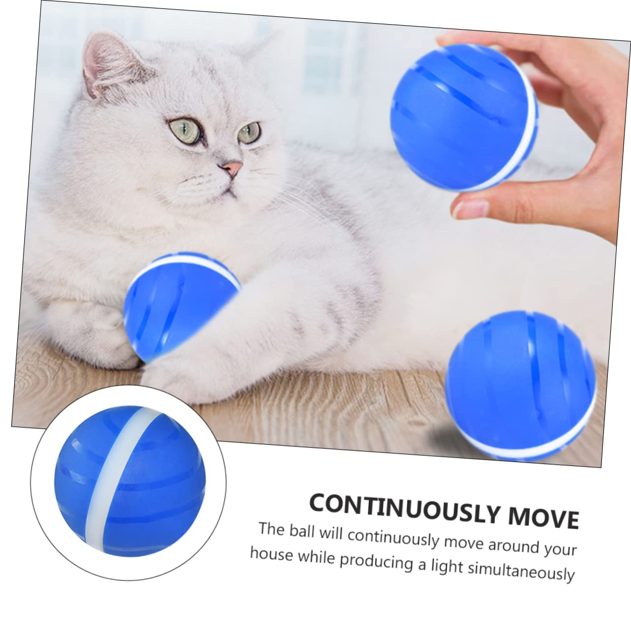 Toyvian Pelota De Juguete para Mascotas Pelota Rodante Interactiva Automática Juguete Inteligente para Gatos Balones Luminosas USB para Gatos