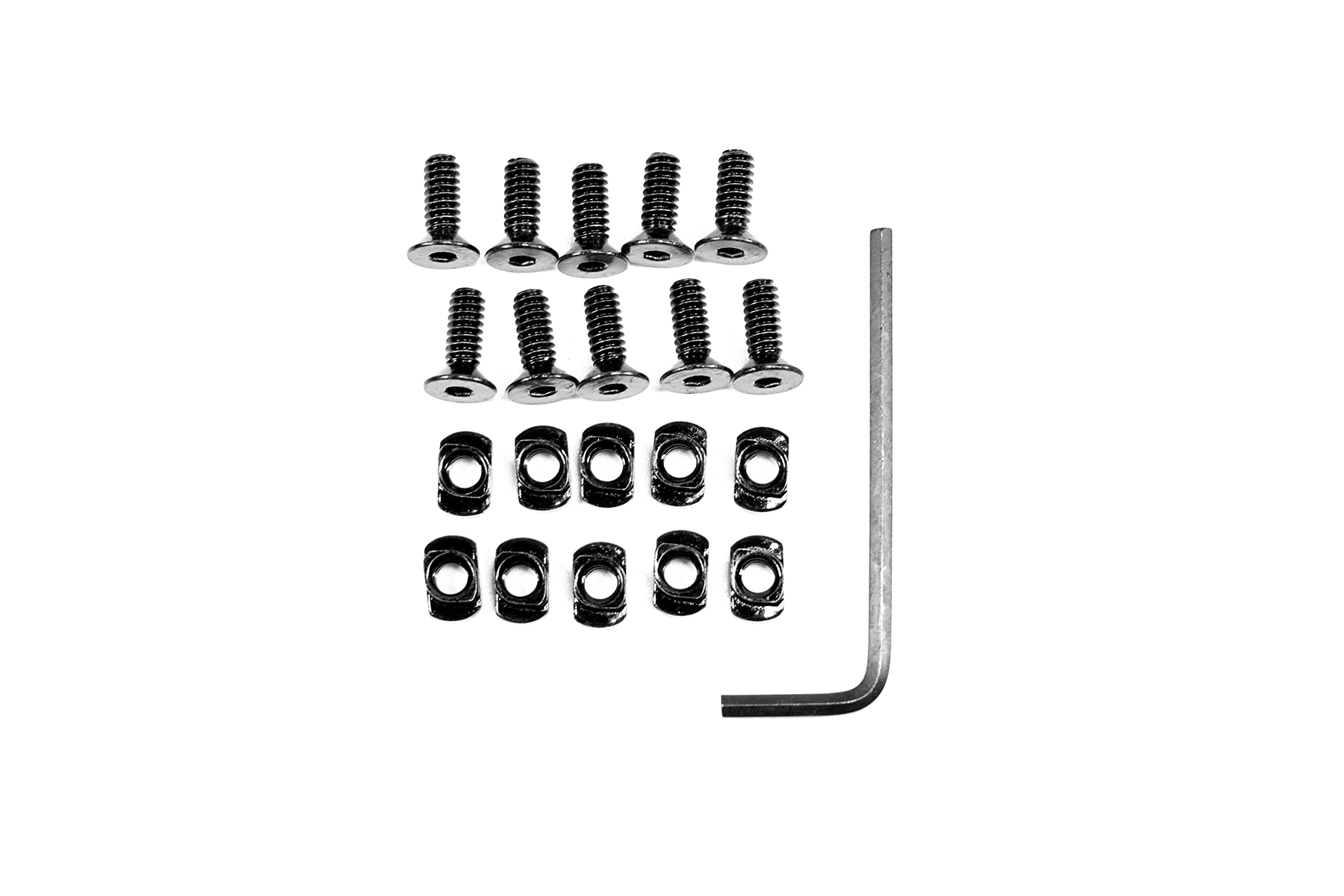 2-100pcs MLOK Compatible Rail Mount Screws and Nuts Standard Length 10-24 Camming T Nut Replacement (20)