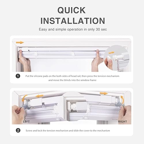 Miniatura 5 de LazBlinds Persianas horizontales de vinilo de 1 pulgada sin herramientas, sin taladro, persianas inalámbricas de corte personalizado para ventanas,