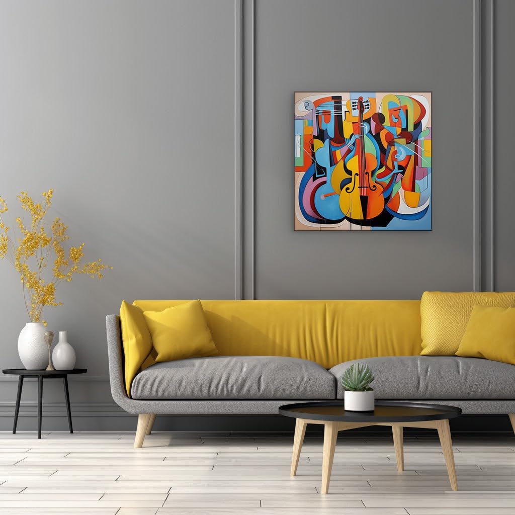Canvas for Living room. Symphony in Colors: The Vivid Abstraction of Melody and Movement, 27 x 18 inch Canvas Wall Art - Contemporary Masterpieces - Modern Home Decor