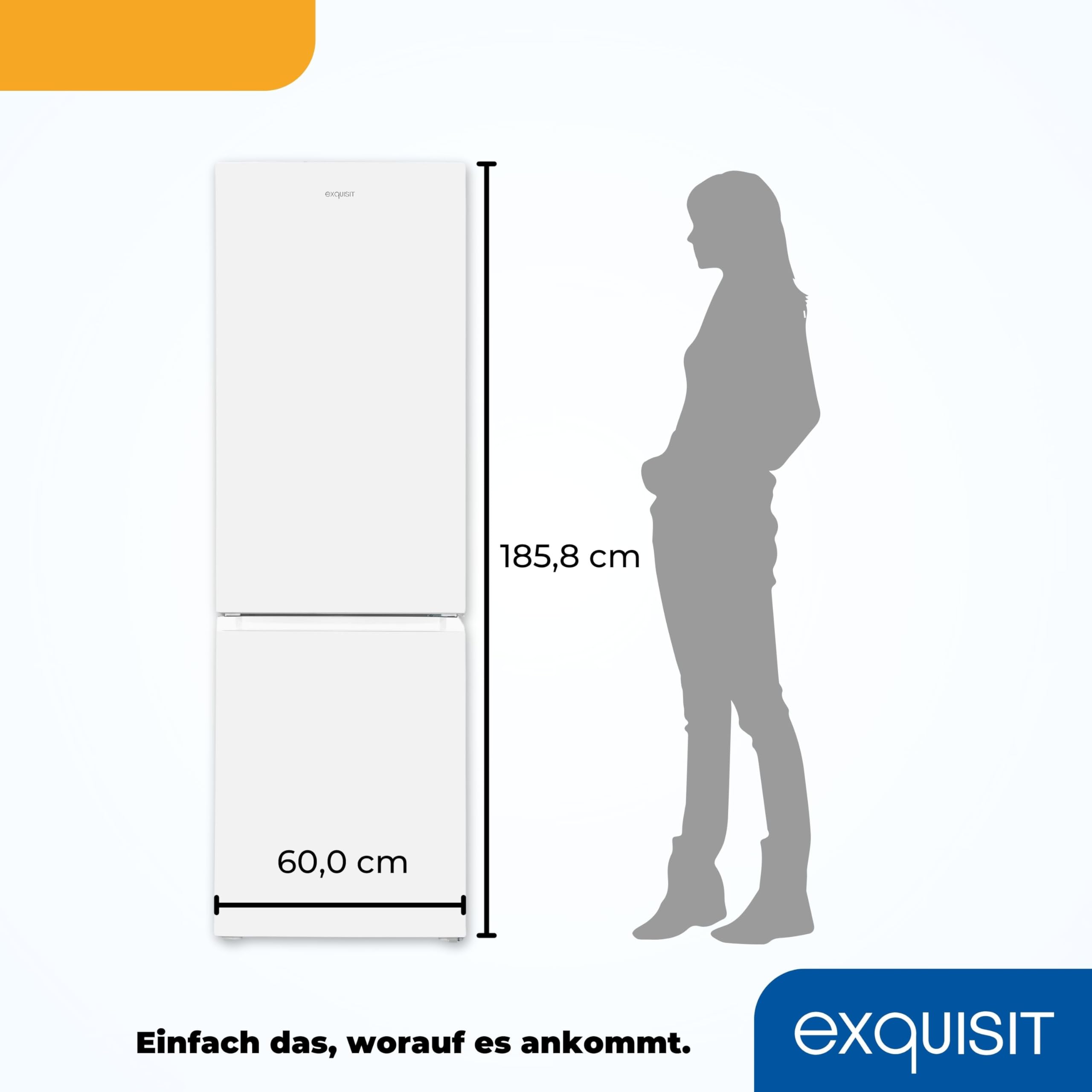 Exquisit Frigorifero congelatore KGC320 95 E WS 040C bianco | Capacità utile 313 l | Frigorifero freestanding con distributore d'acqua | Allarme | 4 stelle congelamento