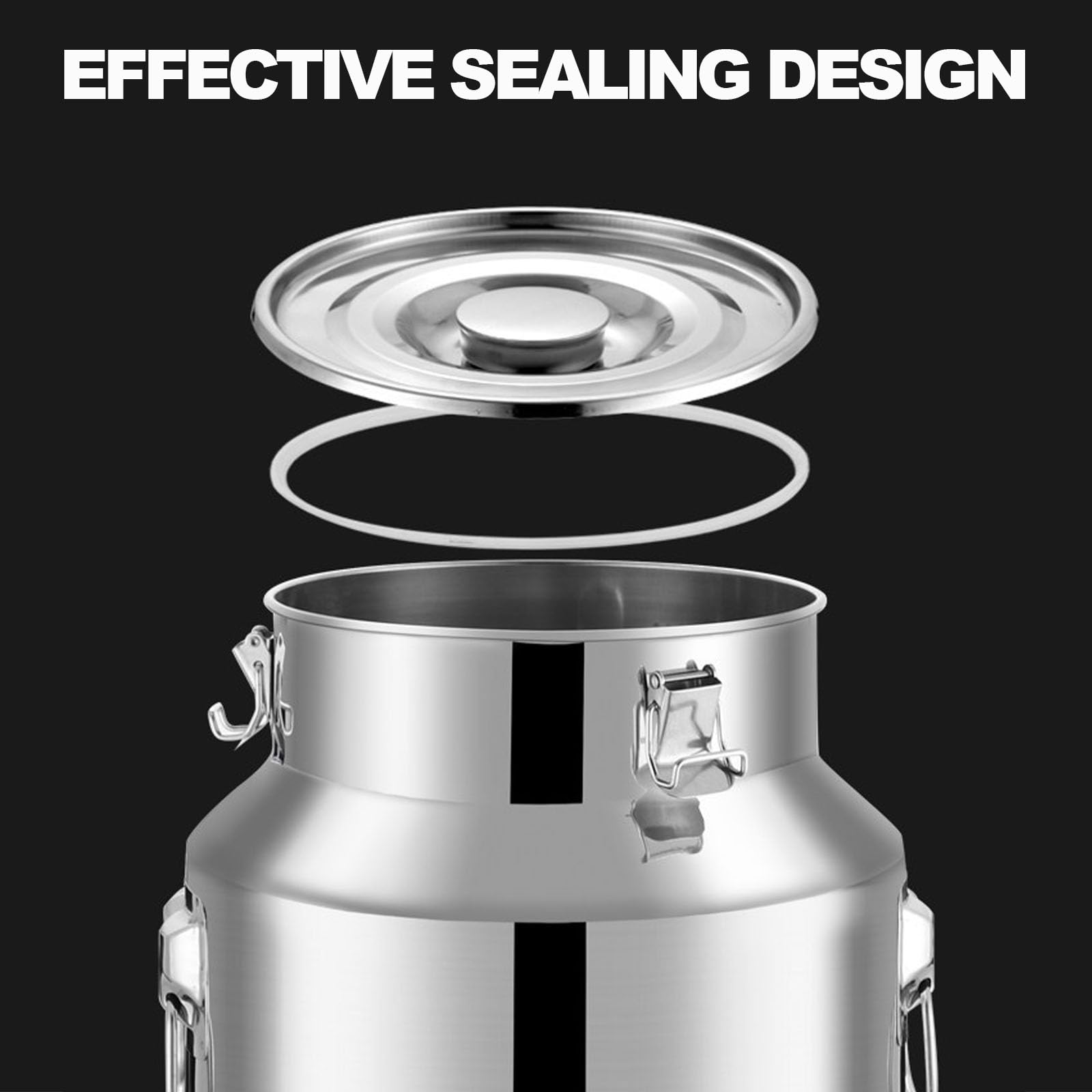 Barril Portátil Para Cerveza Y Leche, Bidones De Aceite De Acero Inoxidable, Cubo Sellado Apto Para Alimentos Con Tapa Para El Transporte Seguro De Líquidos, Para Alimentos, Harina, Café, Té,