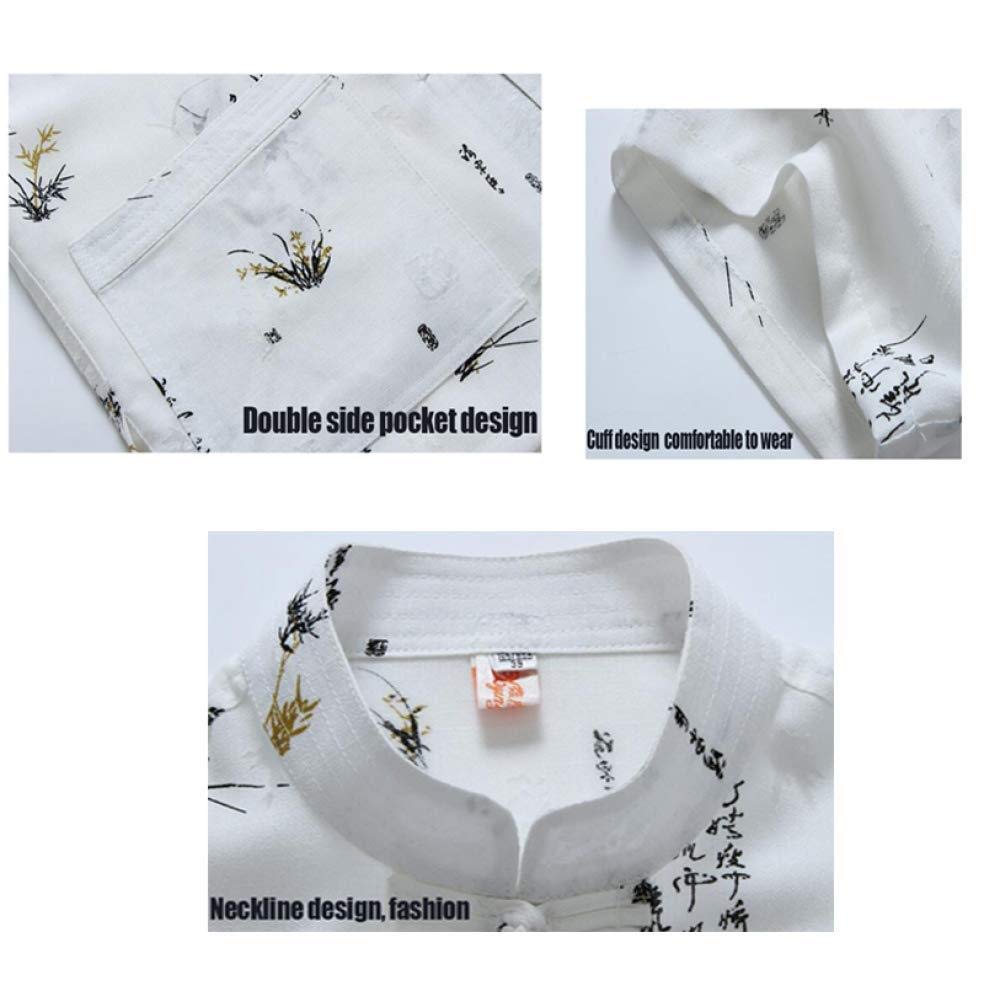 Tradycyjny mundur sztuk walki Męskie mundury Tai Chi lniane wielokolorowe w wielu rozmiarach(Beige,L)