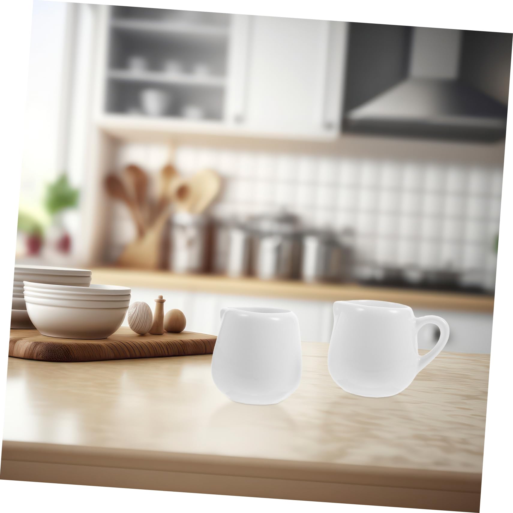 OKUMEYR 6pcs Ceramic Sauce Jugs Handles Milk Jugs for Coffee Tea Frothing Stylish Decorative Milk Containers