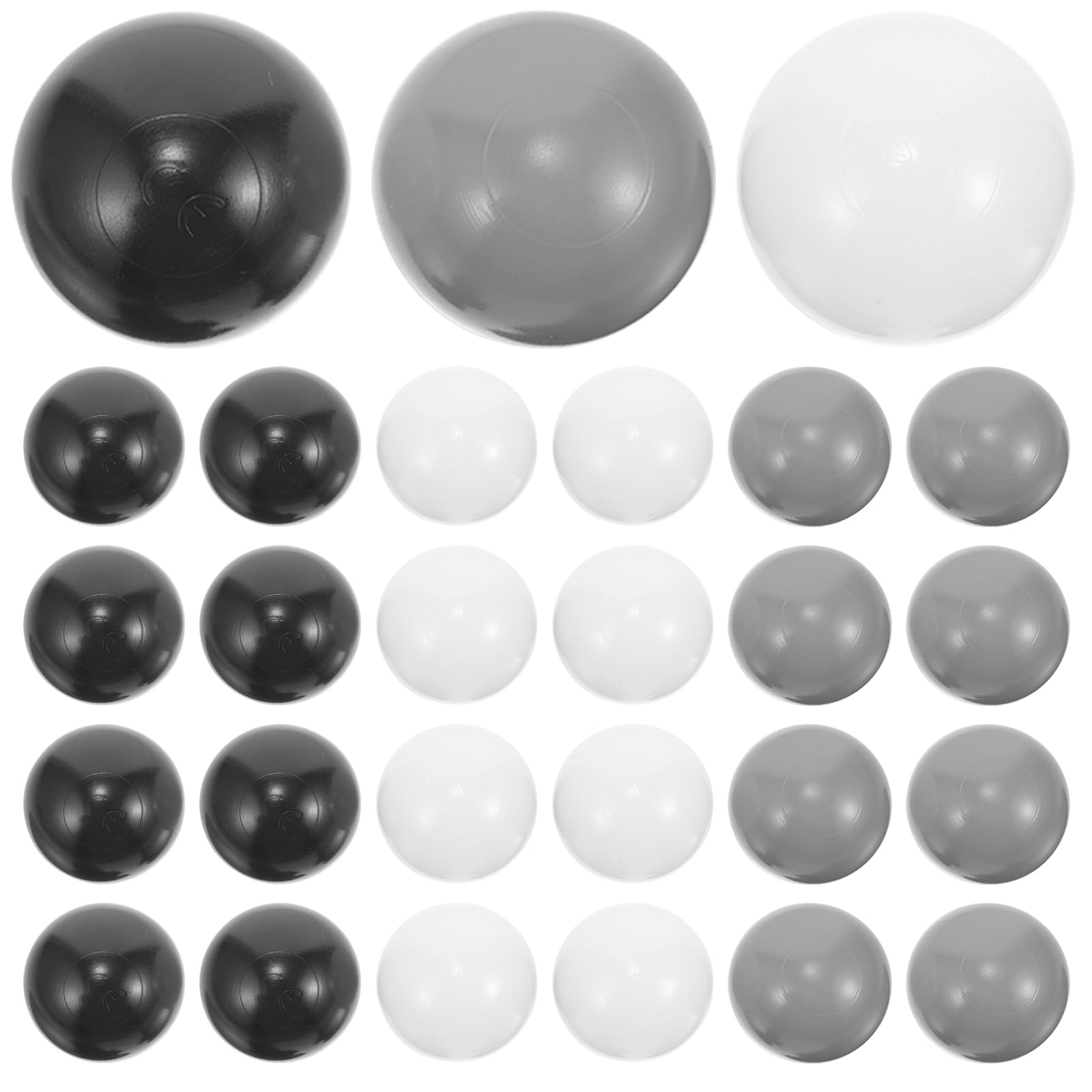 jojofuny 100pcs Ball Pit Balls for Toddlers - 5.5cm Grey White Black Plastic Play Pool Playballs- Sensory Toys for Baby Playpen Soft Foam Pit - Child Safe Ballpit Accessories with Bag