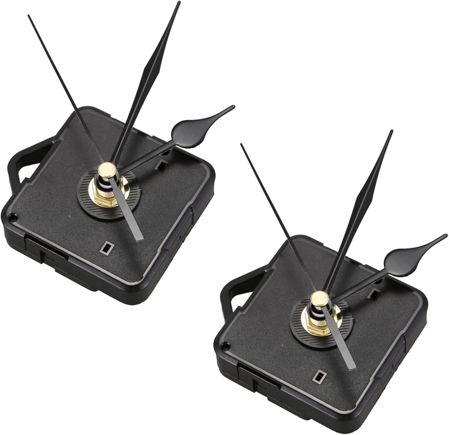 2X Black Hand DIY Quartz Clock Spindle Silent Movement Mechanism Repair Tool Kit