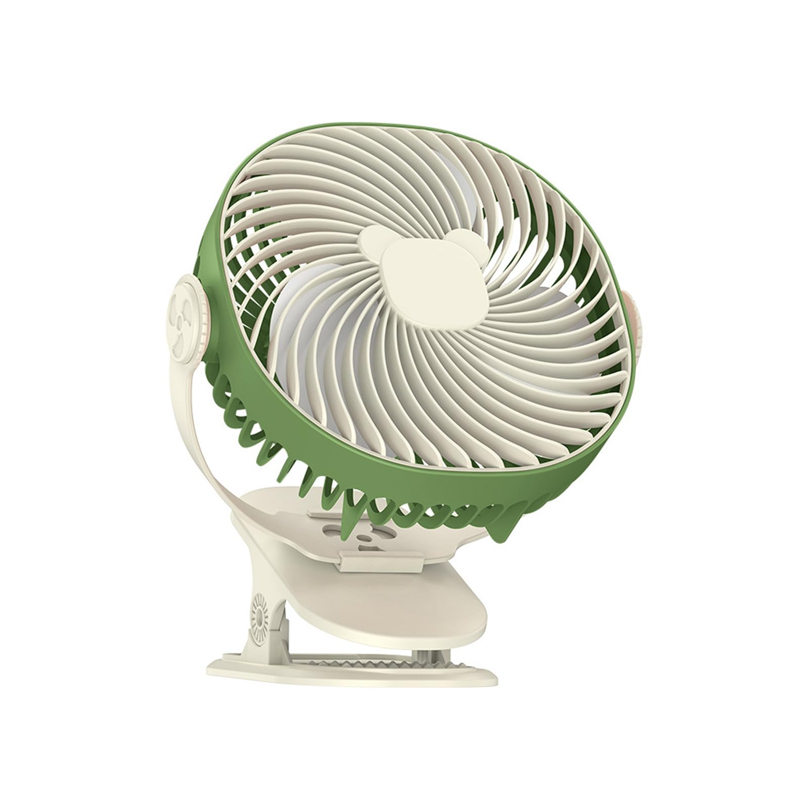 Uqezagpa Strong Clamp Desk Fan Rechargeable Camping Fan 5 Speeds Adjustable Quiet Cooling Device for Desk Quiet with USB Charging