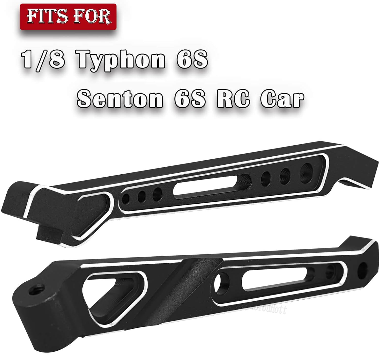 RC Aluminum Front Rear Chassis Brace Upgrades Part for 1/8 Typhon/Senton V4 6S RC Car,Support Rod Bracket Hops up,Black