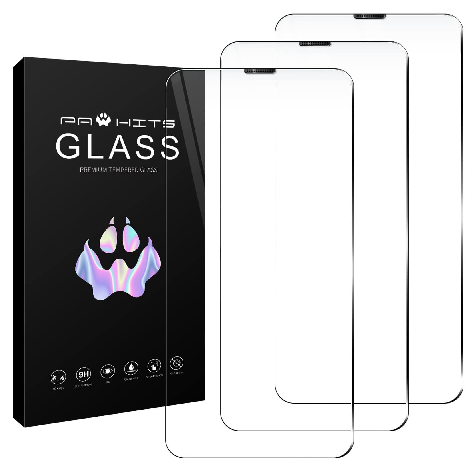 PAWHITS Screen Protector 3 Pack HD Screen Tempered Glass Film for iPhone 13/13 Pro 6.1-inch 9H-Hardness Easy Installation Scratch Resistant