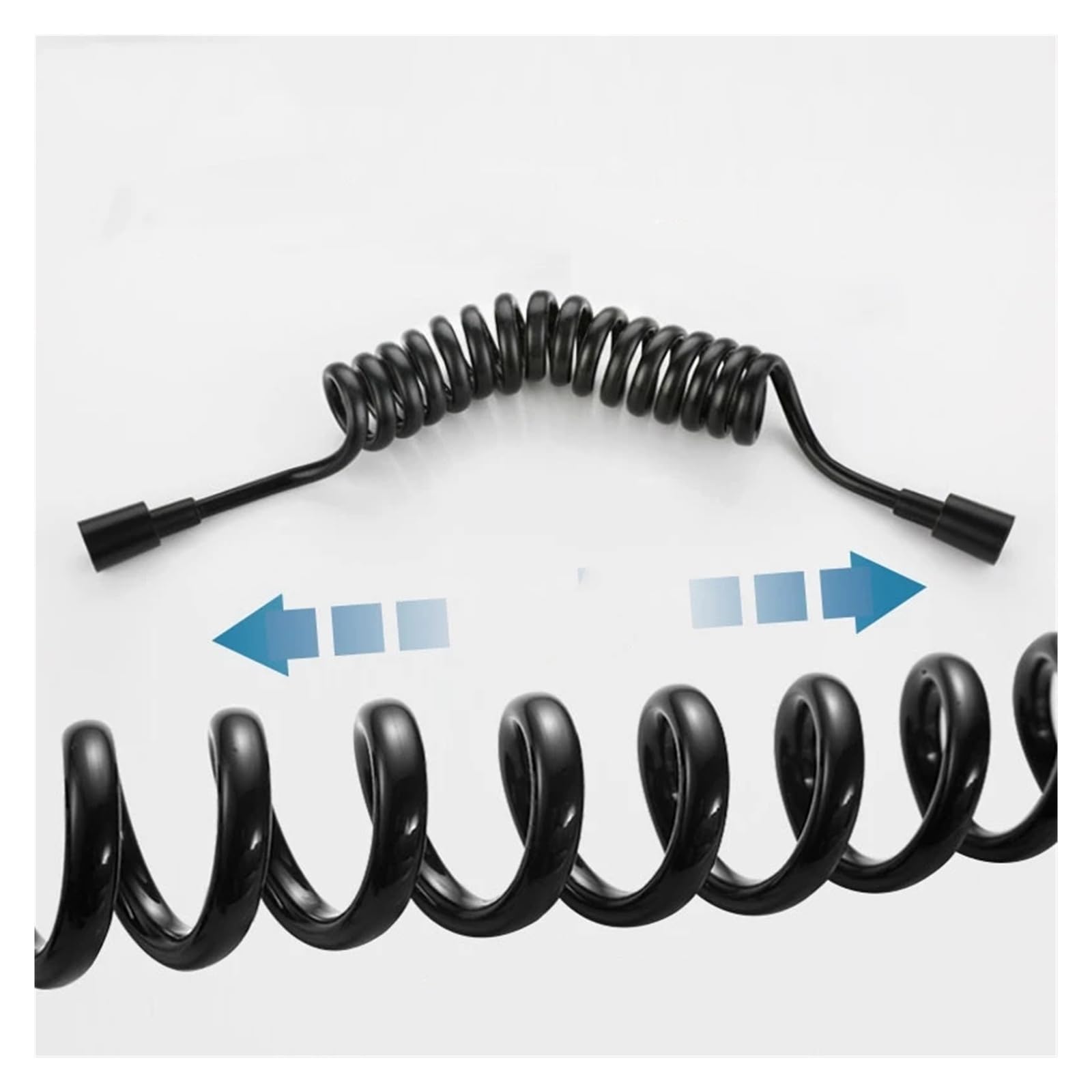 Manguera flexible de ducha de teléfono de 1,5 m/2 m, tubo de agua de poliuretano con ajuste universal G1/2 para inodoro, bidé y fontanería de baño (negro) - y extensible