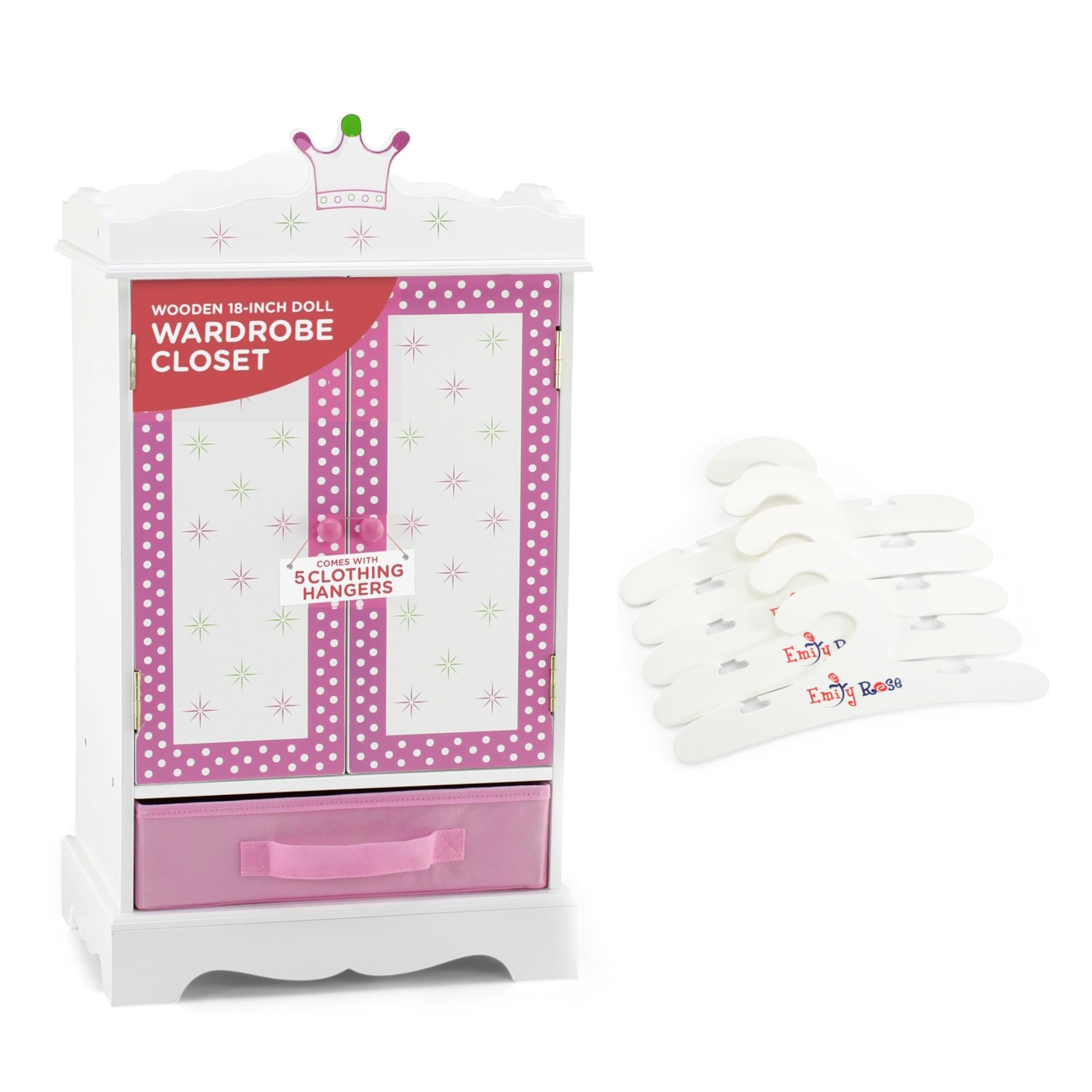Emily Rose 18 Inch Doll Clothes Storage Closet Fits 18
