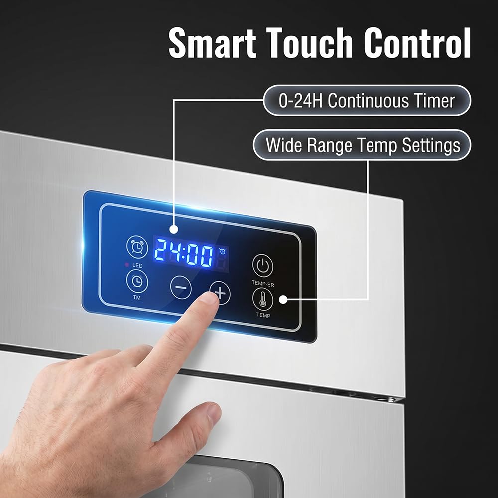 Caja Secadora De Biltong De Gran Capacidad, Deshidratador De Alimentos De Acero Inoxidable De 800 W, Panel De Control Digital Inteligente, para Uso Doméstico Y En Pequeños Negocios