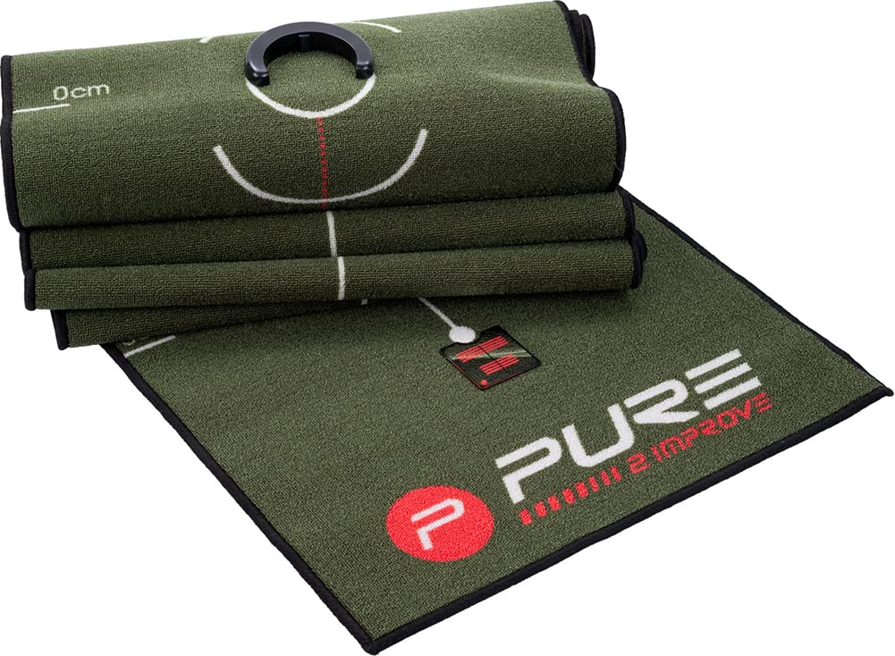 Pure2Improve Tapis de golf d'entraînement de qualité supérieure pour la maison ou le bureau Avec marquages pour les coups à 300, 250 et 150 cm Convient pour l'intérieur et l'extérieur