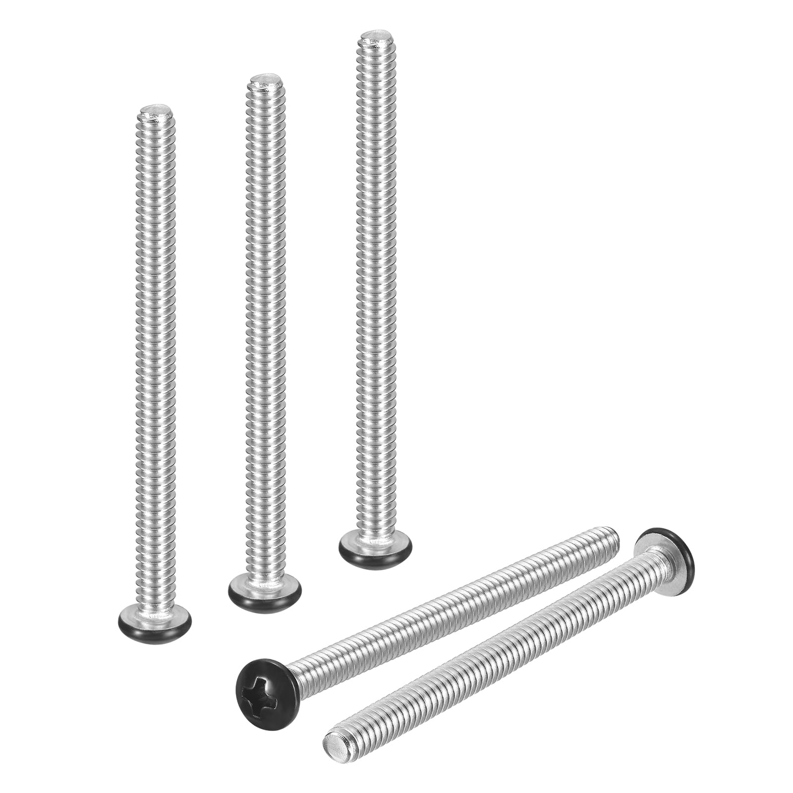 DTGN #10-24x3" Pan Head Machine Screws - 50pcs - Good for Machinery - 304 Stainless Steel Phillips Machine Screws Bolts - Black Head