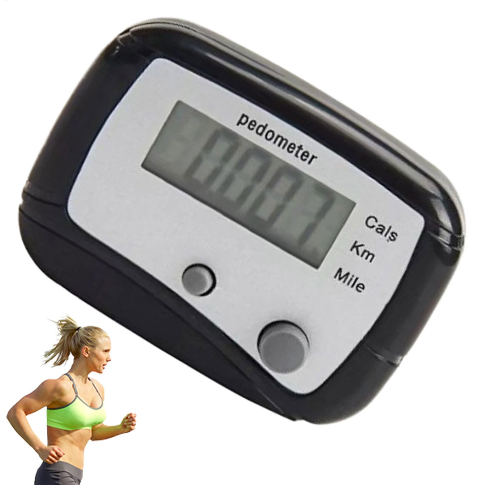 Compact Step Counter | Portable Walking Distance Miles/Km Pedometer - Step Counter With Clip For Fitness, Exercise, Travel