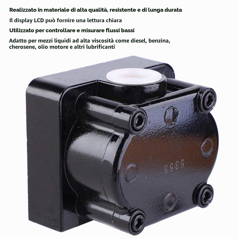 Misuratore Portata,1.5V 1N 1-30 L/Min Portata Digitale/Benzina/Cherosene/Olio Motore/Altri Lubrificanti Lega Alluminio 1/2" Schermo LCD Display Per Controllare E Misurare Flusso