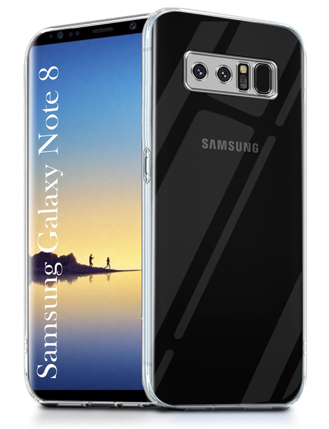 Jkobi Back Cover for Samsung Galaxy Note8 (Silicone Clear Shockproof Case with Camera Protection | Soft and Flexible | Transparent)