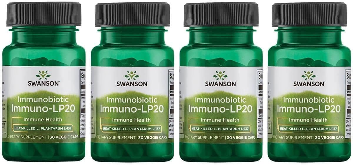 Swanson Immunobiotic Immuno-Lp20 50 Milligrams 30 Veg Capsules (4 Pack)
