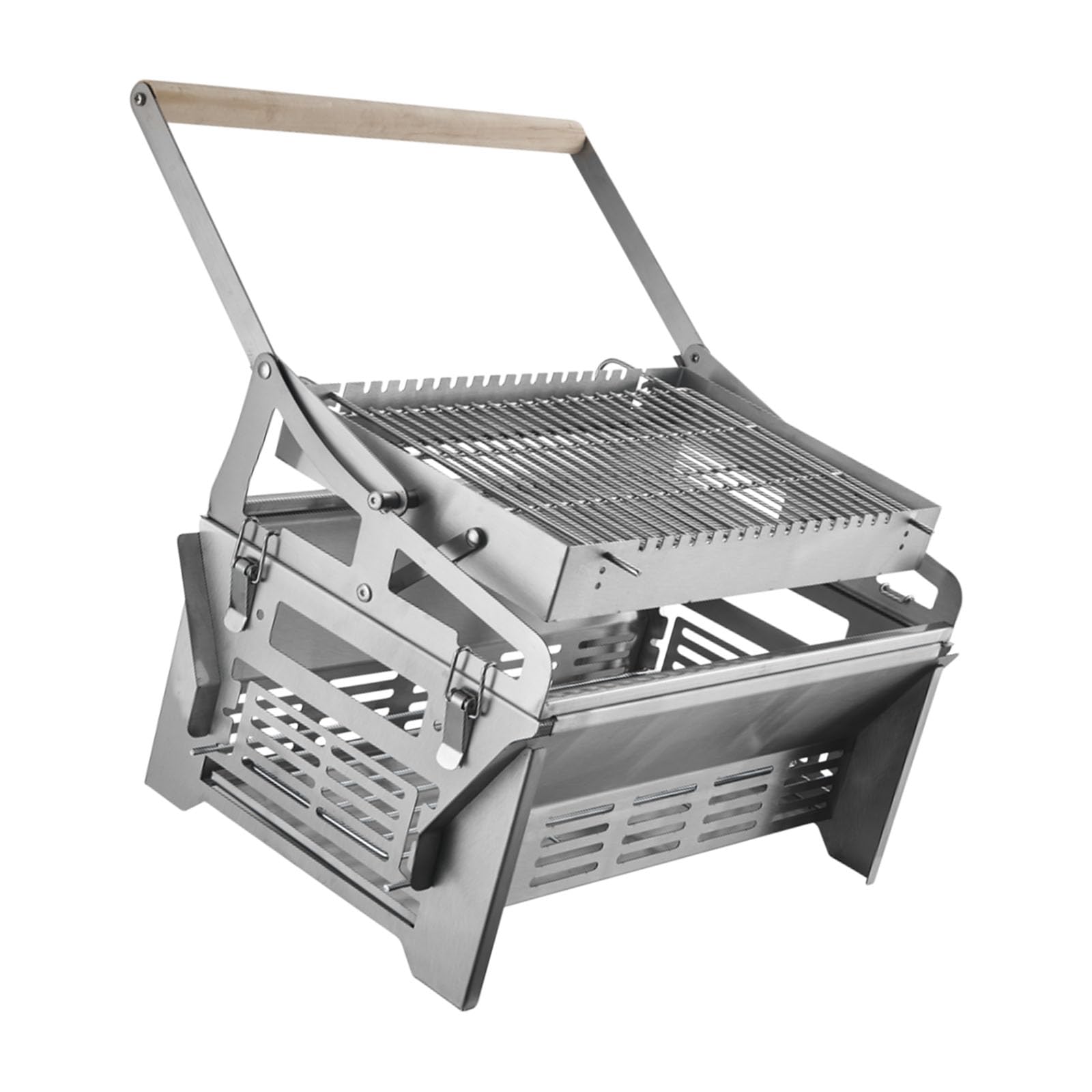 Whoasyst Detachable 304 Stainless Steel Rotating BBQ Grills 360 Degree Rotating Charcoal Grills for Beach Parties Rustless BBQ Barbecue