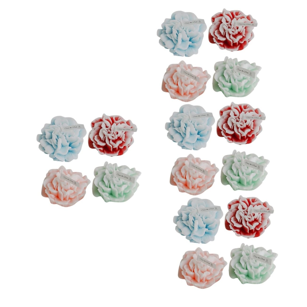 Alipis 16piezas Velas Aromáticas De Flor Velas De Cera Scented Forma De Clavel Decoración para Fiestas y De Día Madre