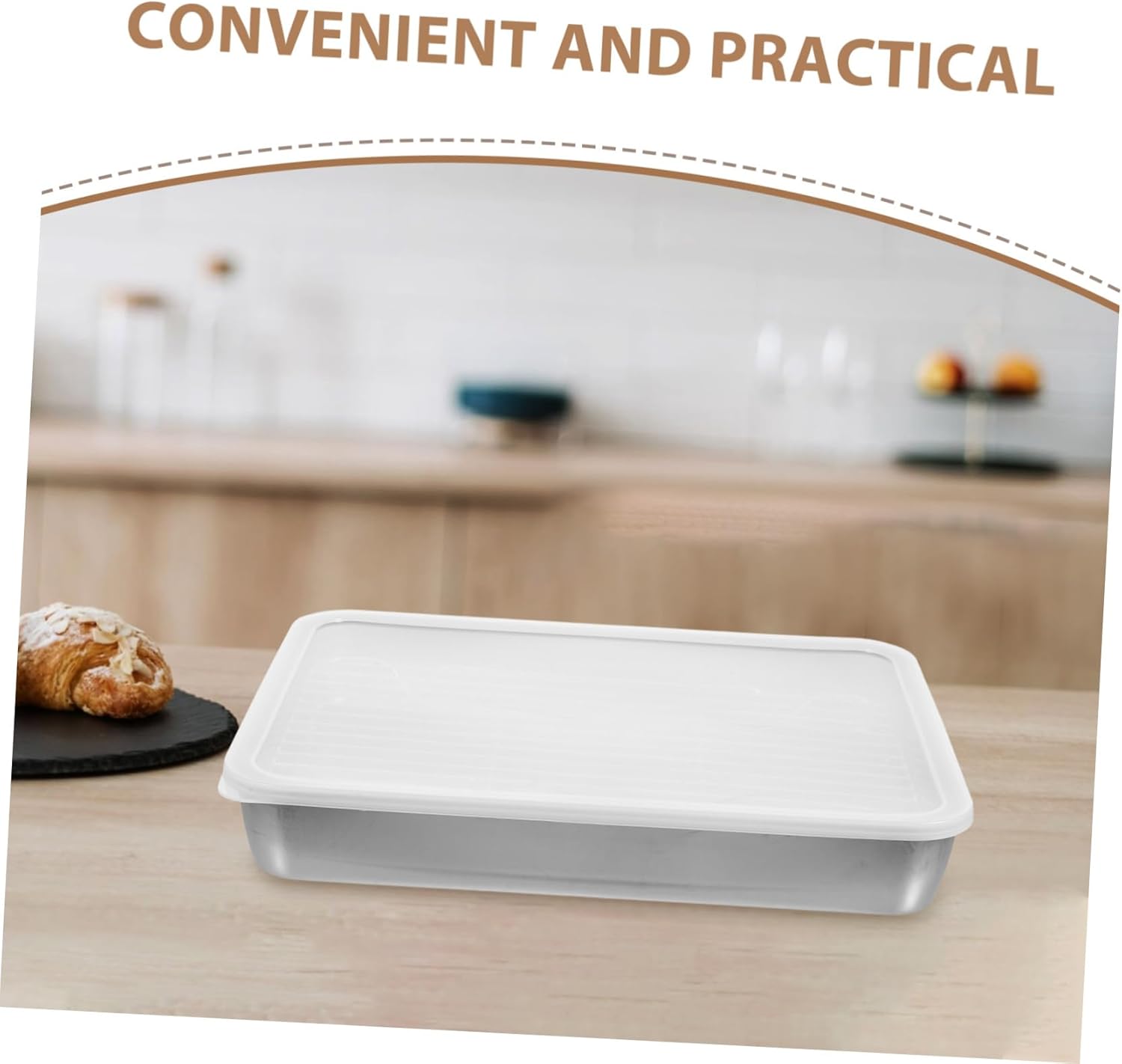 Mobestech Rectangular Stainless Steel Roasting Pan with Cooling Rack and Cover Baking for Roasting Baking and Cooking Dishwasher Safe Versatile Kitchen Essential