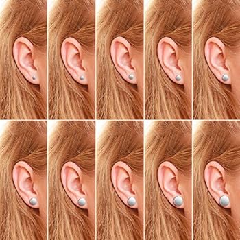 Feilok 10/30 paar roestvrij stalen oorstekers voor heren, creolen, tunnel, oorbellen voor dames, fakeplug, fake plug, oorringen, set 3-14 mm, zilver, zwart, goud, 3mm bis 14mm, Roestvrij staal