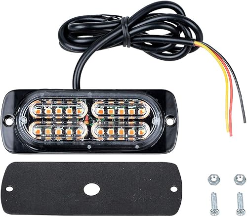 Miniatura 7 de Corp Amber Yellow (1 barra de luz estroboscópica de 96 LED para techo + 16 x 20 luces LED ultradelgadas intermitentes) de advertencia de emergencia,