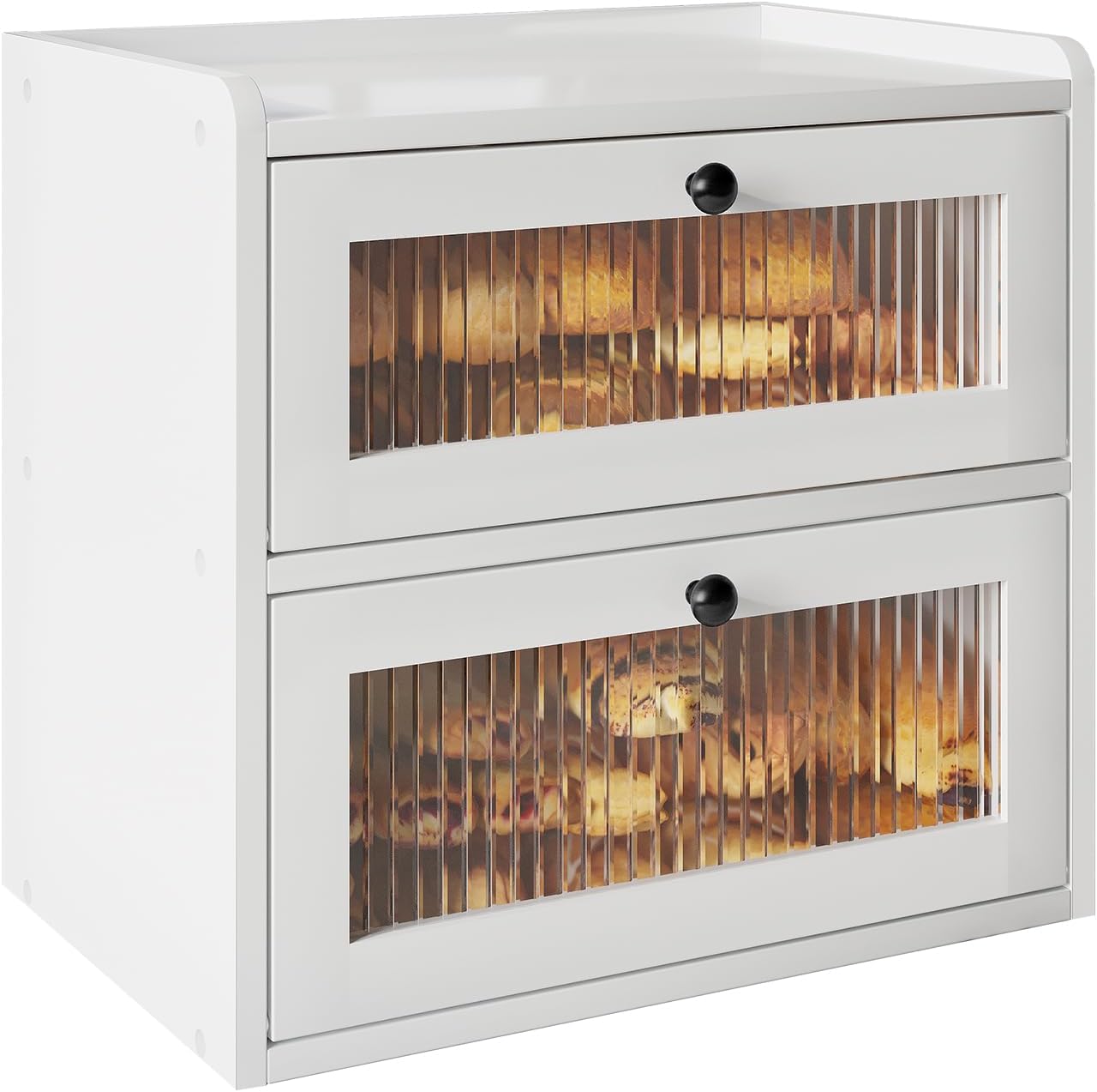 Extra Large Corner Bread Box Double Layer Bread Box for