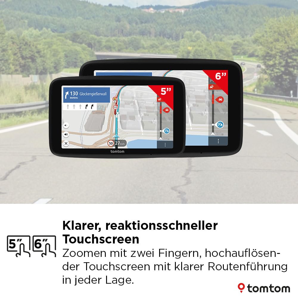 TomTom LKW-Navi GO Professional 2. Generation (6" großer kapazitiver Touchscreen mit Karten von Europa und Echtzeit-Verkehrsinformationen, speziell für LKW, Transporter, Busse und große Fahrzeuge)