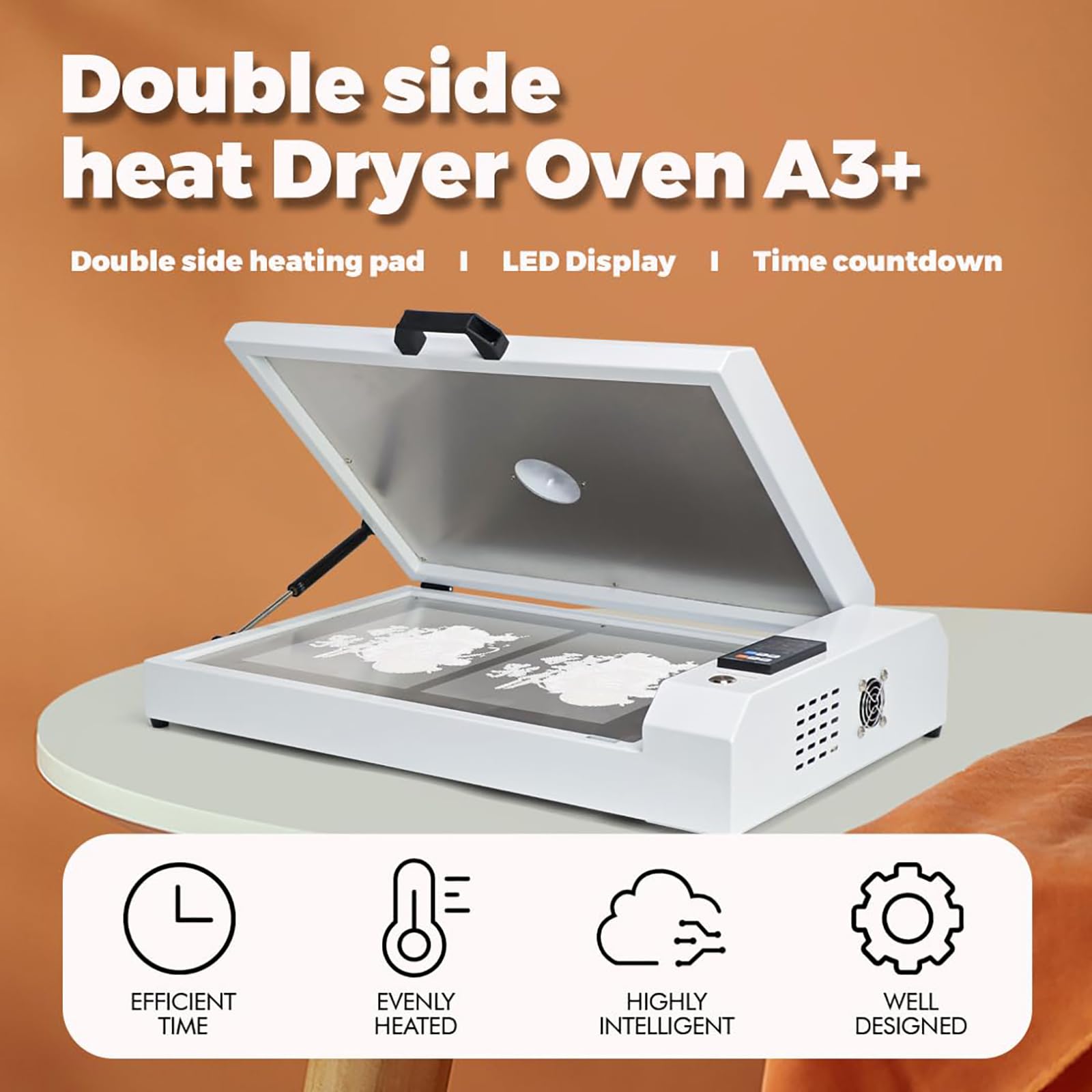 Piec Do Druku Dtf A3/a4, Suszarka Dwustronna Z Sterownikiem Led, Rozmiar Utwardzania 34×49cm, Regulowana Temperatura 0–150°c & Timer, Równomierne Ogrzewanie Do Sprzętu Transferowego Folii Pet Dtf
