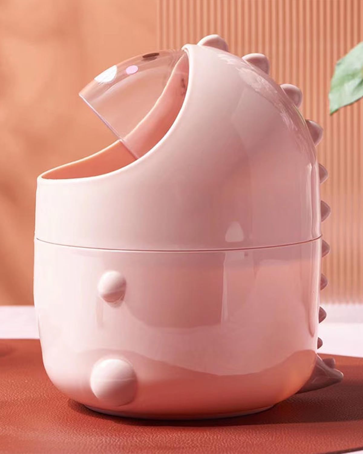 Mini stołowy kosz na śmieci z pokrywką, dinozaury, słodki kosz na śmieci z kreskówki, mały kosz na śmieci, dekoracja Kawaii, pudełko do przechowywania, do biura, pokoju dziecięcego, toaletki