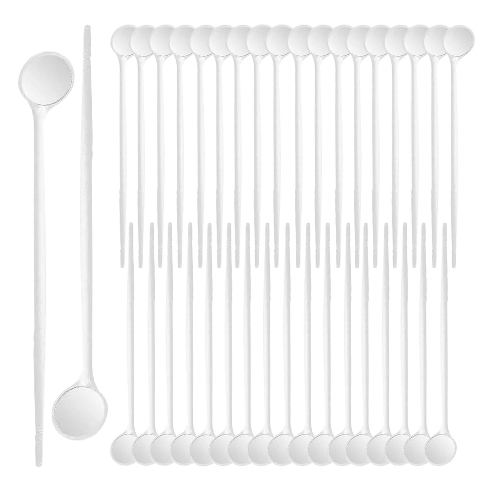 Disposable Dental Mirrors (100 Pack) -Dentists and Home Use Anti Fog Dental Mirrors - Plastic Mouth Mirror with Comfort Grip for Kids Adults - Dental Tools Individually Packed (White (100 Pieces))