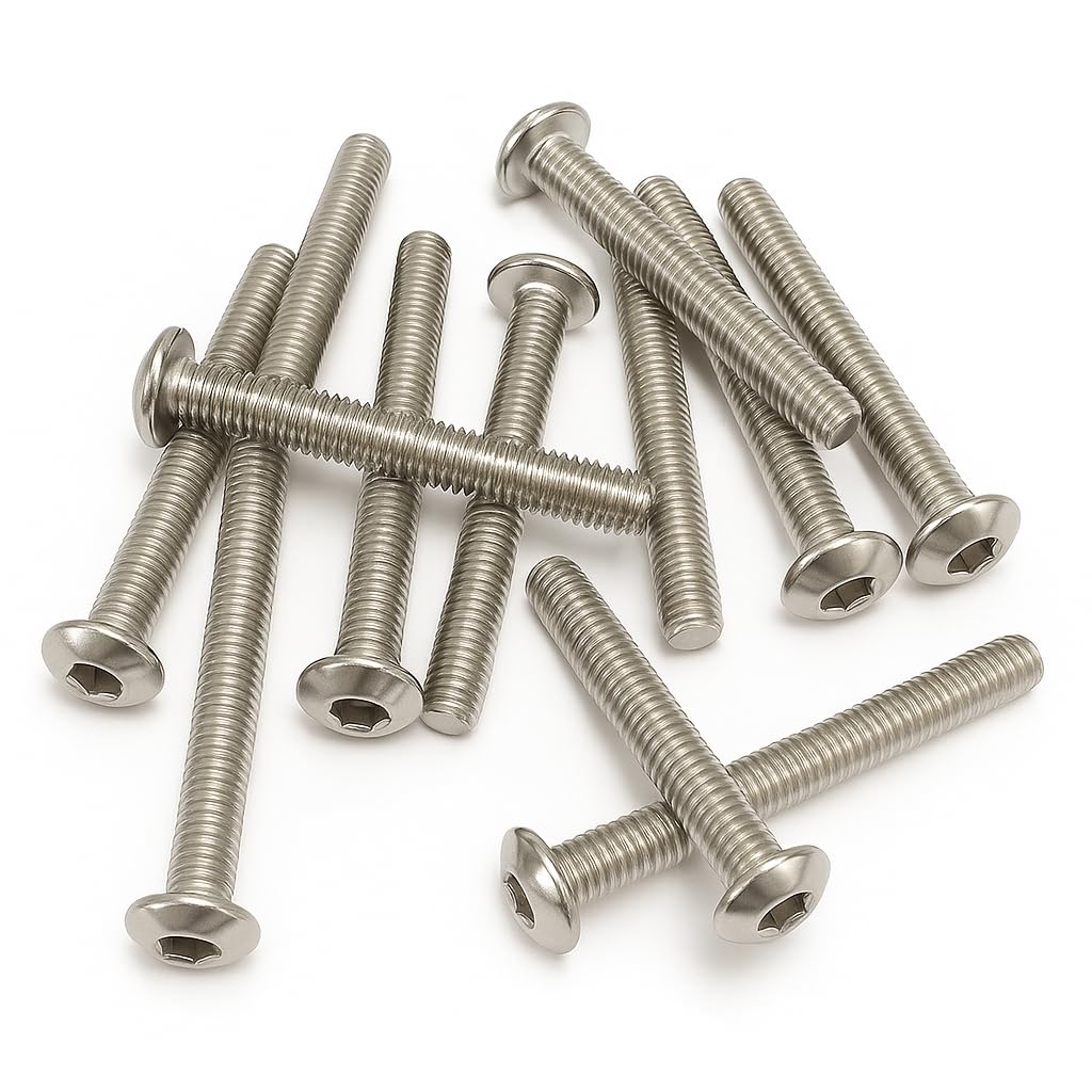 Rubigo M4 Bolts, M4 x 45mm Hex Socket Button Head Machine Bolts - DIN 933 Standard A2 304 Stainless Steel Hex Socket Cap Screws, Fully Threaded for Industrial,Indoor,Outdoor Use, Pack of 20 - Image 2