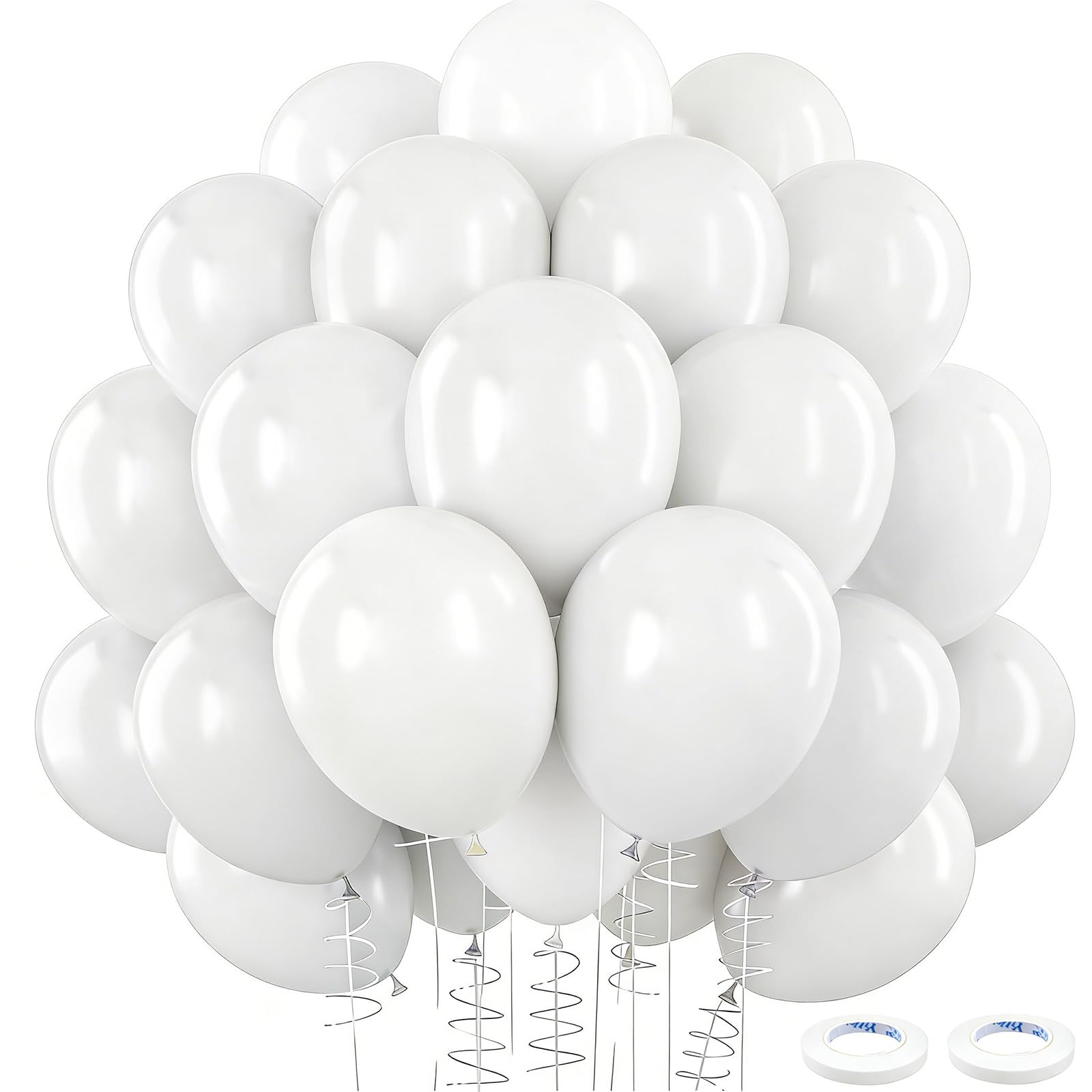 102Pcs White Balloon Set,10 Inch Matte White Party Balloons Bouquet with White Balloon Arch Kit for Birthday Party Decoration,Wedding,Baby Shower