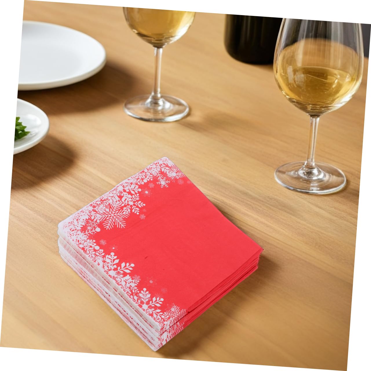 Beaupretty 120stücke Papierservietten mit Schneeflockenmotiv für Festessen Einweg-weihnachtsservietten Dekorativ Rot für Empfänge und Hochzeiten